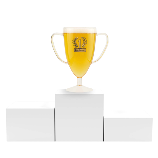 Glazen bierbeker met twee oren voor bierliefhebbers