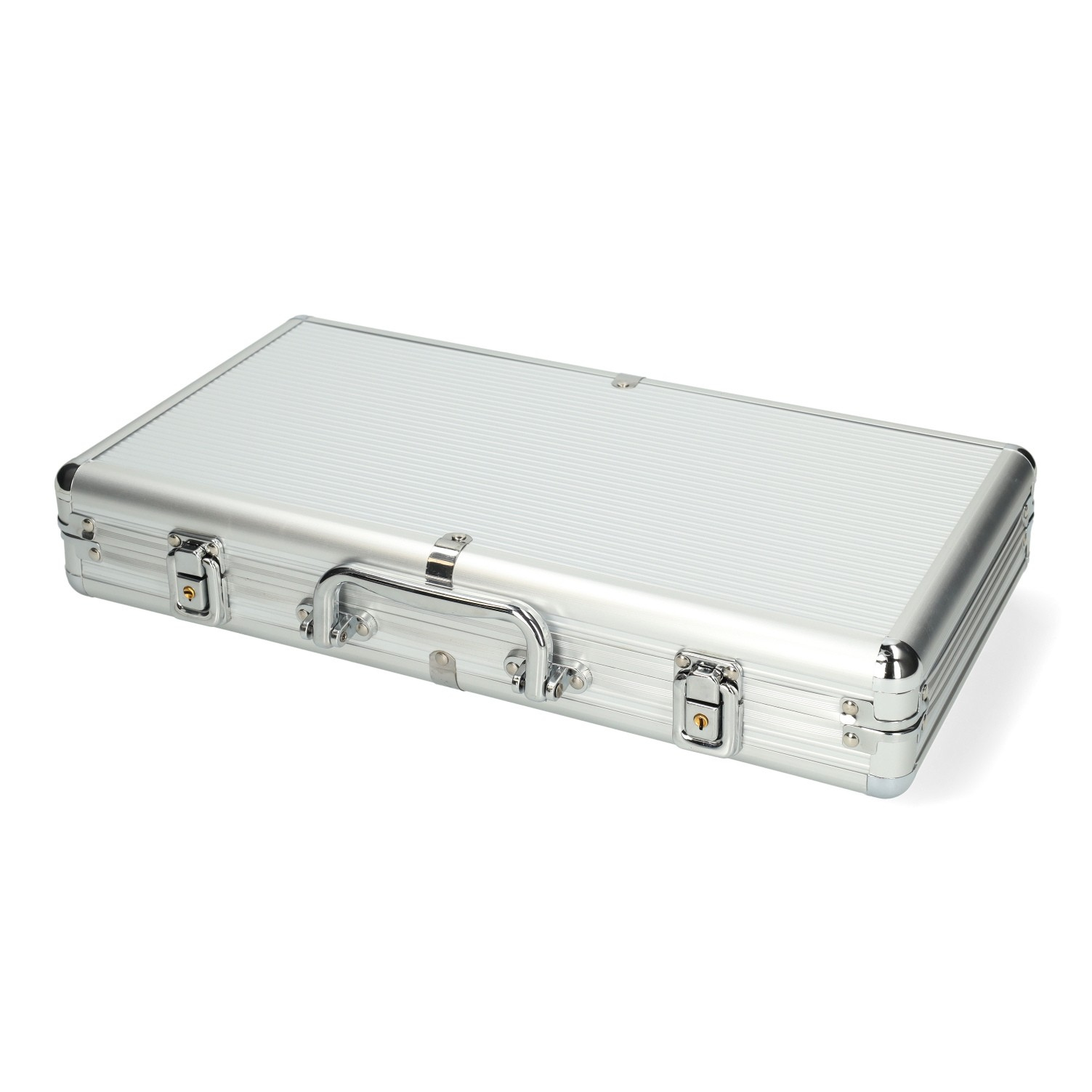 Pokerset in aluminium koffer — waardechips voor toernooien en cashgames.