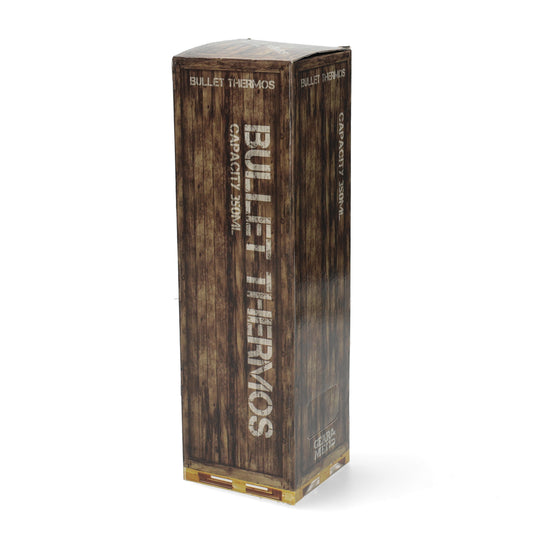 Bronze kogelthermosfles 350ml -stoere bullet vormige thermos perfect als conversation piece voor onderweg.