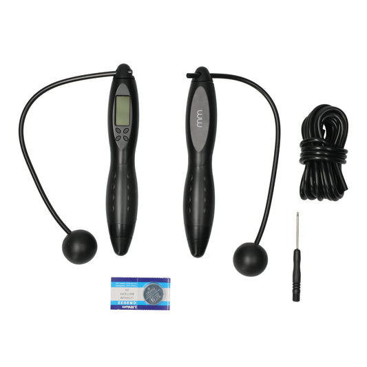 Draadloos springtouw met digitale telling -ideaal voor thuisgym of reisklaar training - voorkomt struikelen en verhoogt je cardio.