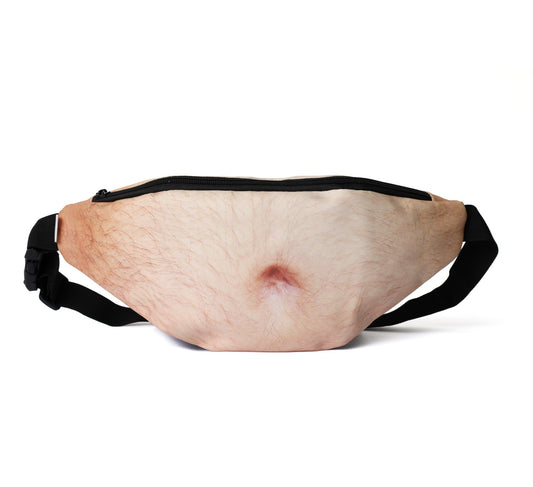 Grappige heuptas in de vorm van een bierbuik — ideaal cadeau voor vrienden met humor.