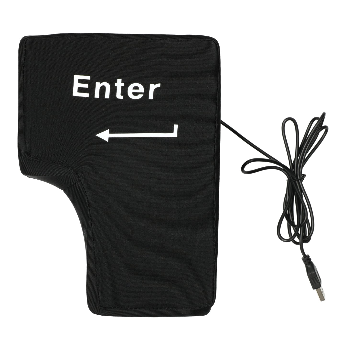 Grote zwarte Enter knop - anti_stress gadget met USB-kabel - perfect cadeau voor collega en bureau.