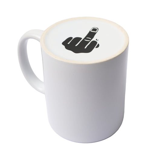 Have a Nice Day mok — koffiemok met verborgen middelvinger aan de onderkant, grappig kantoor cadeau.