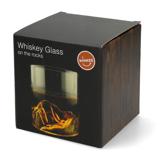 Luxe whiskey on the rocks glas — bergtop design voor een piekmoment bij elke slok.
