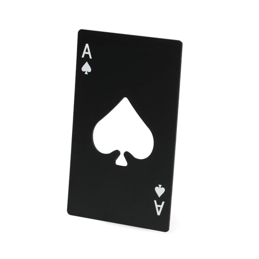 Metalen flesopener Aas Schoppen — stijlvolle kaartflesopener, ideaal voor mancave of gameroom.