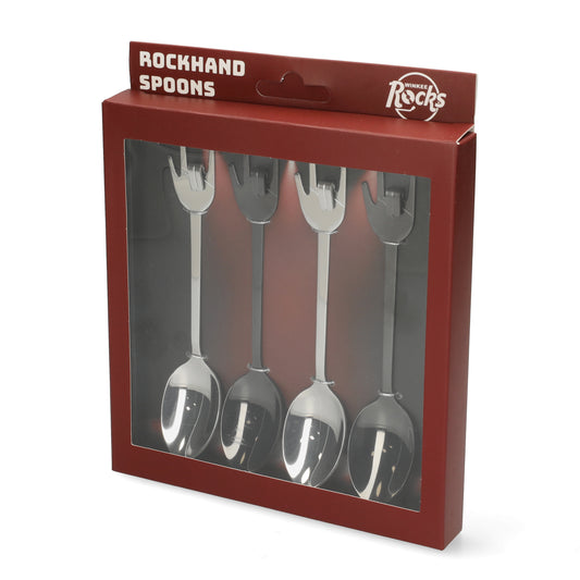 Muziekcadeau rock-hand theelepels - opvallende koffie lepels met rock symbool - geschikt voor ontbijt, desserts en mokken.