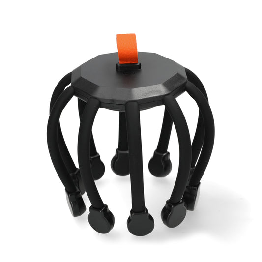 Zwarte elektronische head massager - zachte stimulatie van hoofdhuid, ideaal als romantisch cadeau.