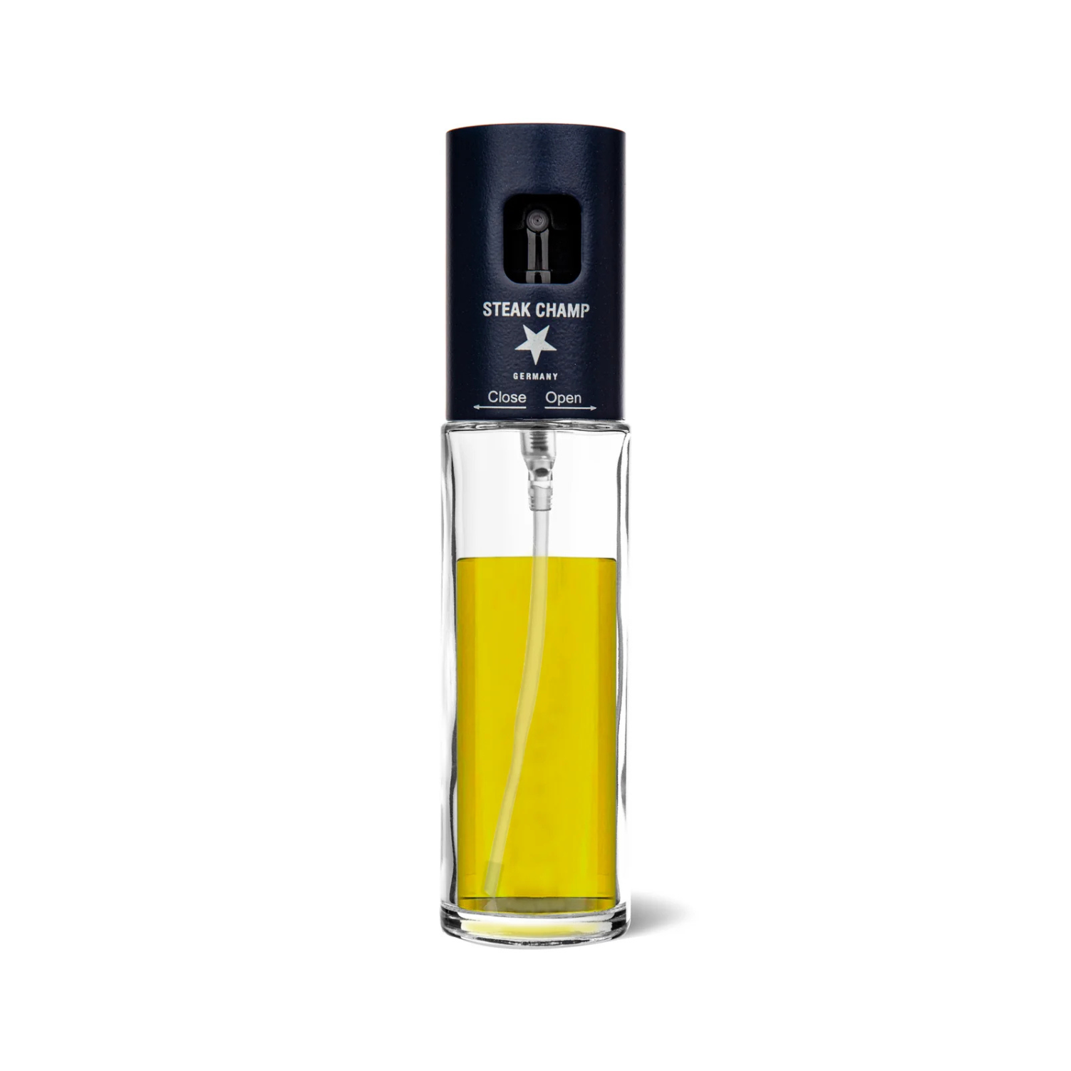 Steak Champ Oil Spray glazen oliesprayfles met RVS dop
