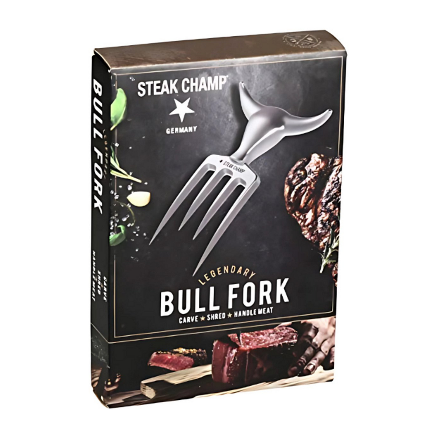 Luxe BBQ accessoire — Steak Champ Bull Fork, bekroond met German Innovation Award.