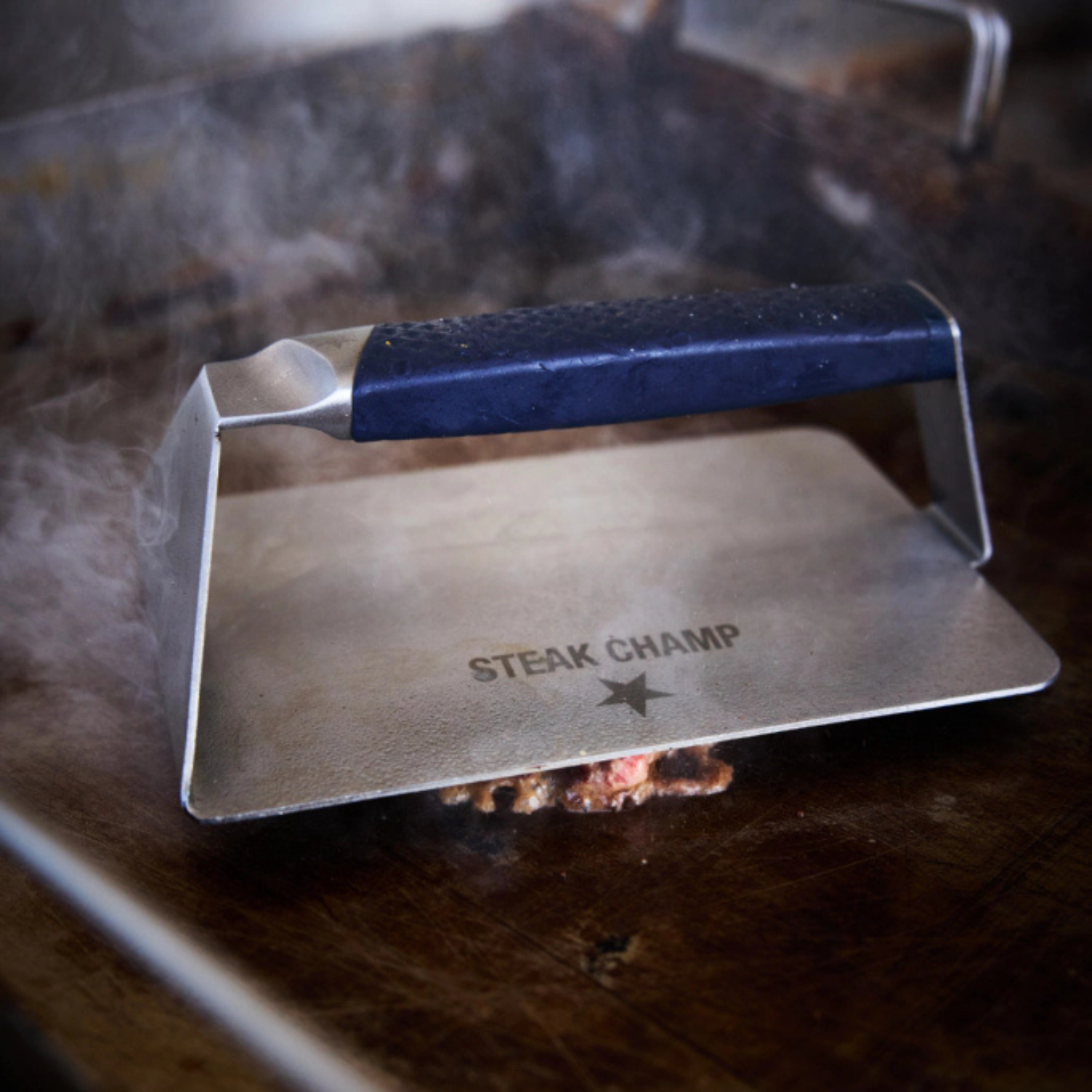 RVS steak pers voor smashed burgers en steaks