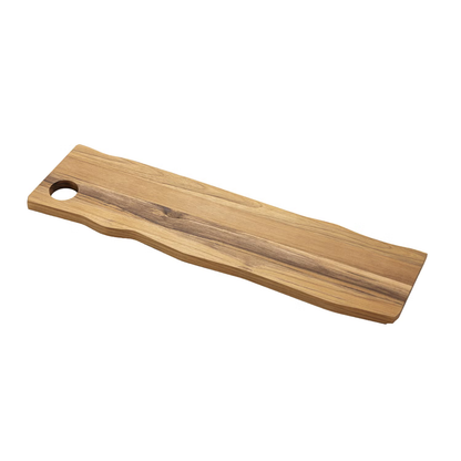 Langwerpige teak serveerplank als cadeau voor kookliefhebbers