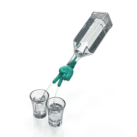 Peace teken schenktuit voor twee shotjes tegelijk