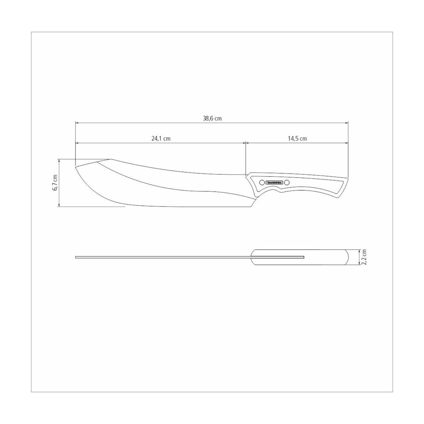 Churrasco Black vleesmes 25 cm trancheermes voor rollade en groot vlees