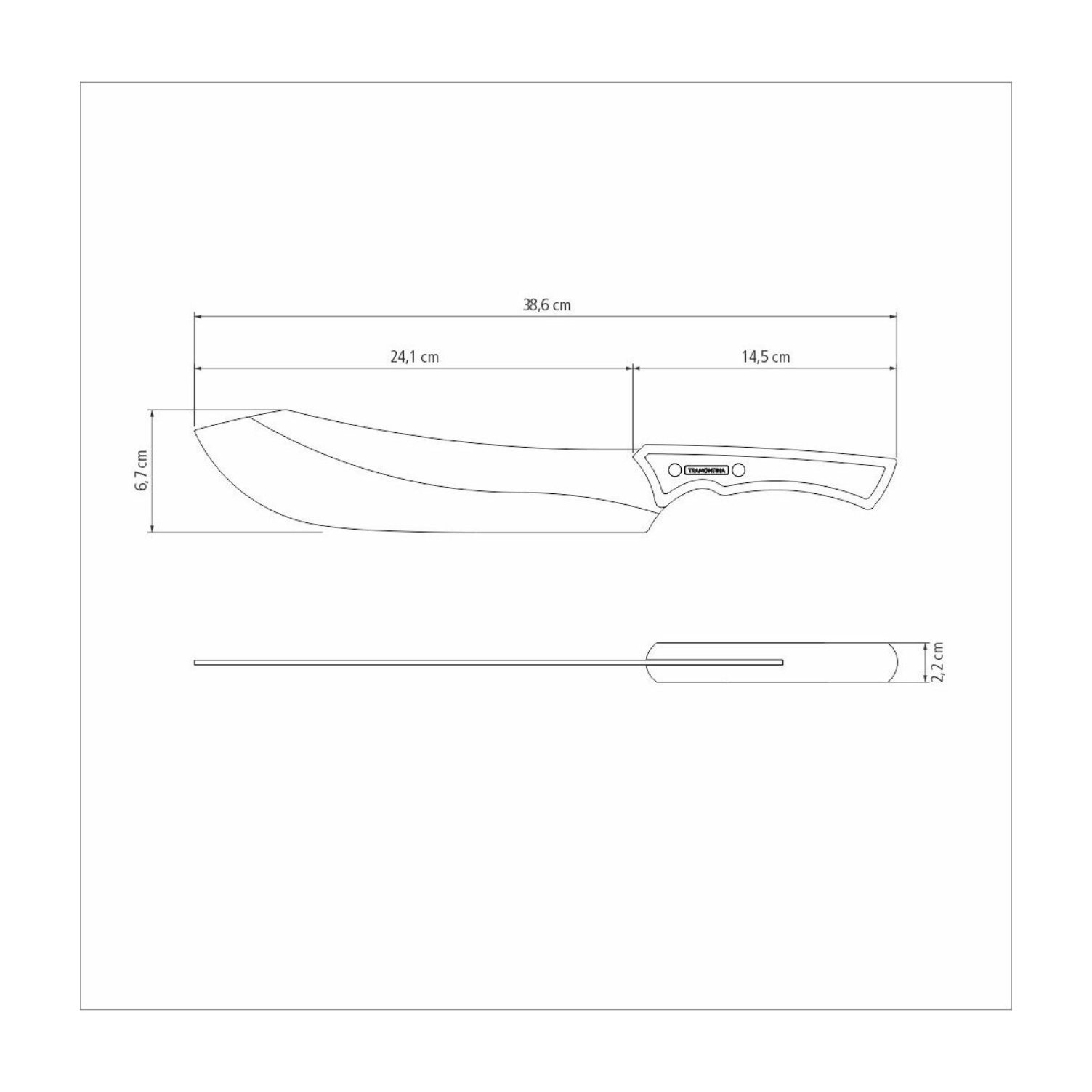Churrasco Black vleesmes 25 cm trancheermes voor rollade en groot vlees