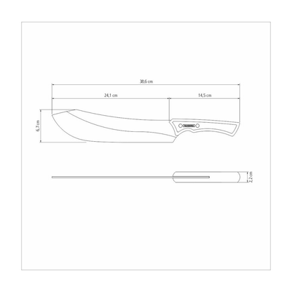 Churrasco Black vleesmes 25 cm trancheermes voor rollade en groot vlees