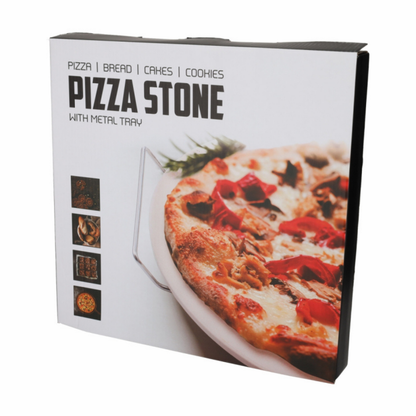 JENS Living pizzasteen met houder op rooster in een bakoven
