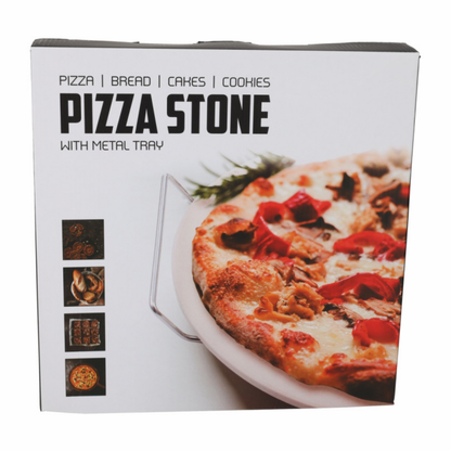 JENS Living pizzasteen met houder gebruikt voor zelfgemaakte pizza