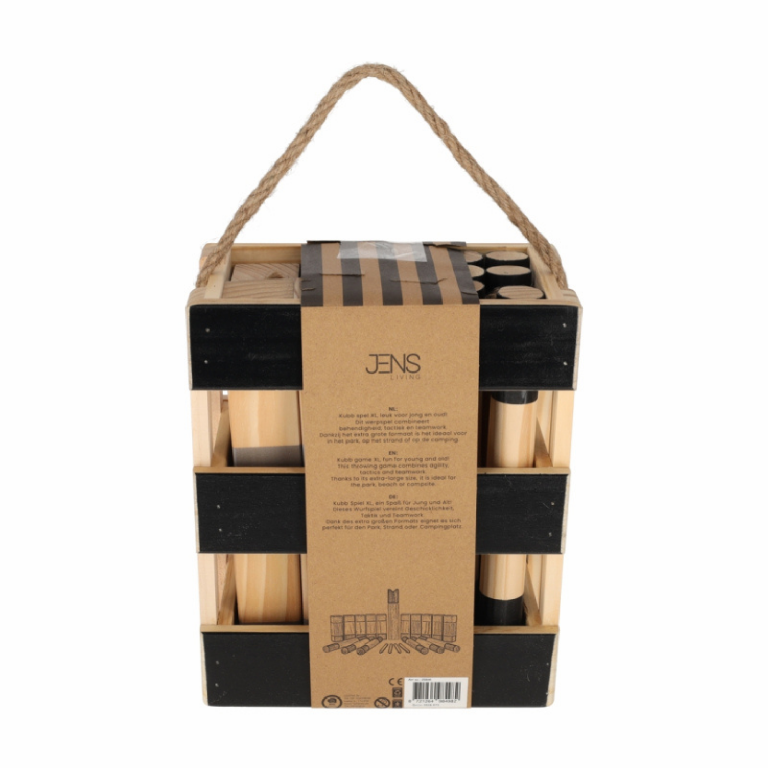 JENS Living Kubb Spel XL spelregels en complete set in één pakket