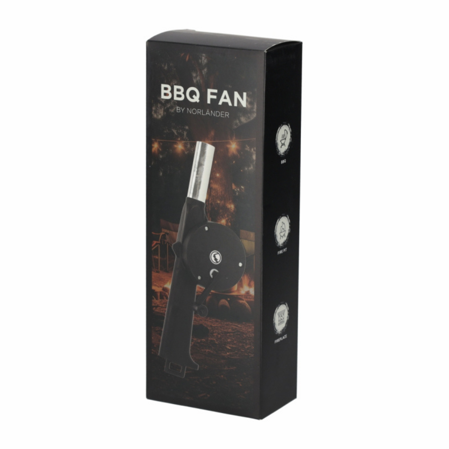 Compacte Norländer BBQ ventilator gadget voor grill en barbecue