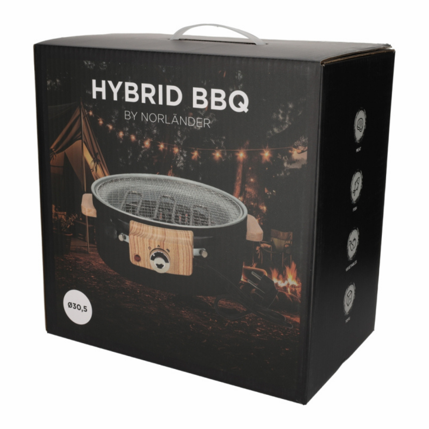 Norländer Hybride BBQ met houtskool voor authentieke grillsmaak