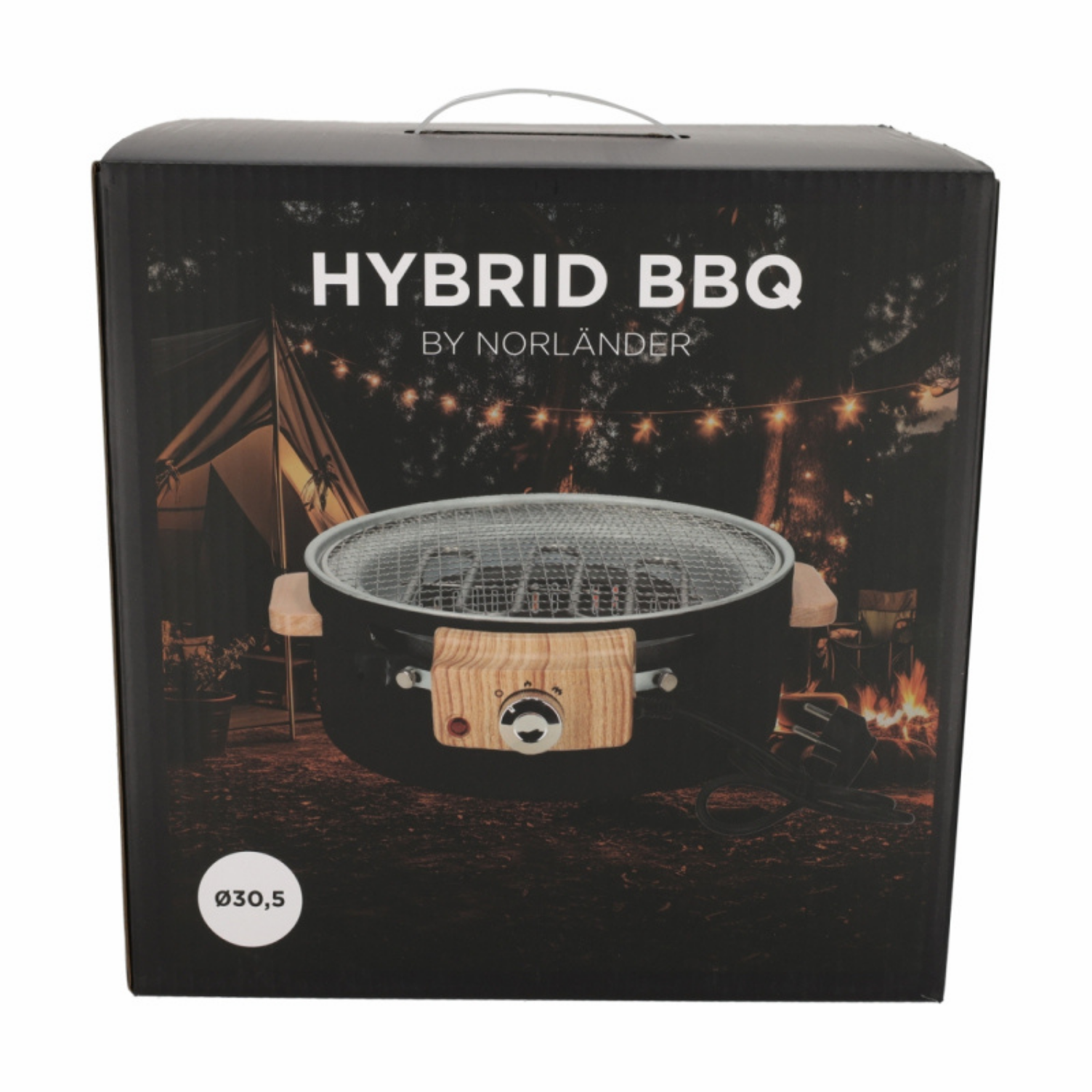 Stijlvolle zwarte Norländer Hybride BBQ voor buiten koken