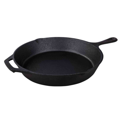 Zwarte gietijzeren koekenpan Ø 30 cm heavy duty pan voor fornuis en BBQ