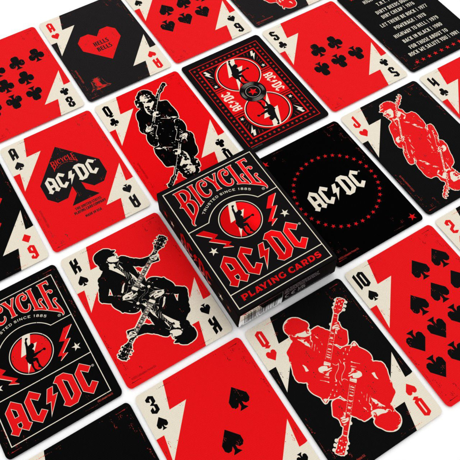 Special edition Bicycle pokerkaarten — verrassend cadeau voor rockfans en kaartspelers.
