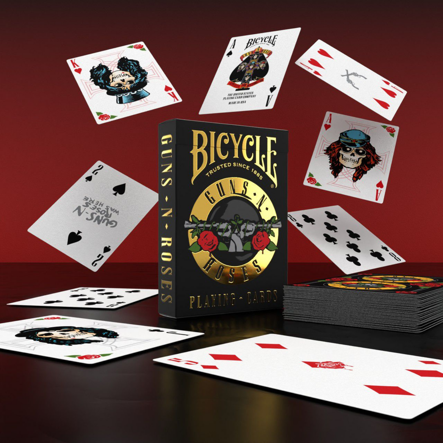 Bicycle Guns & Roses kaarten — rock ’n roll pokerkaarten voor fans & verzamelaars.