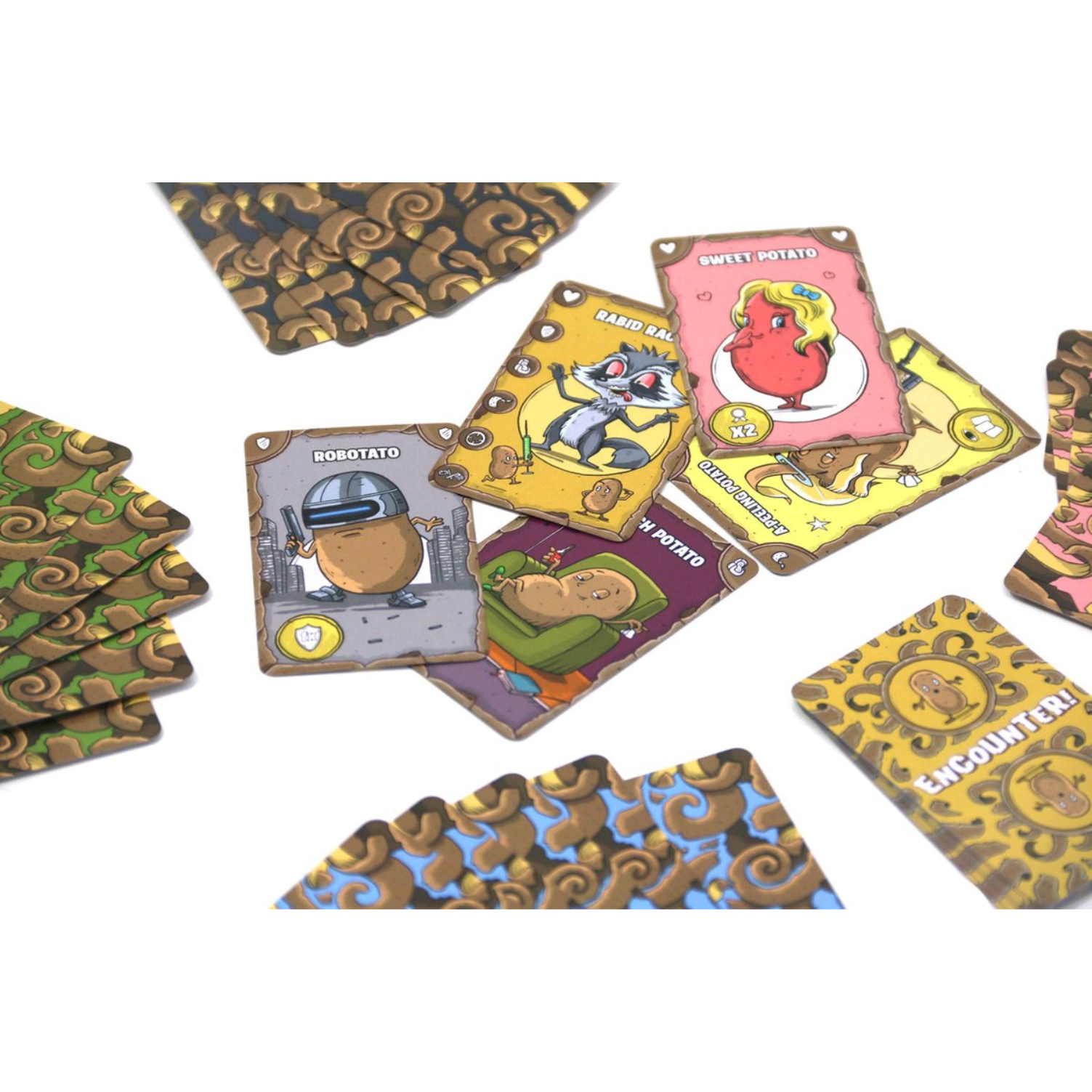 Kaartspel Hot Potato — kleurrijk en grappig spel met slakken en frituurpannen.