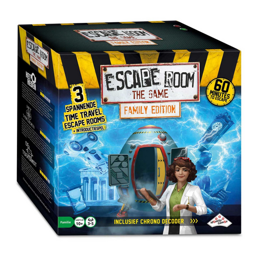 Identity Games escape room voor families — puzzels oplossen in 60 minuten.