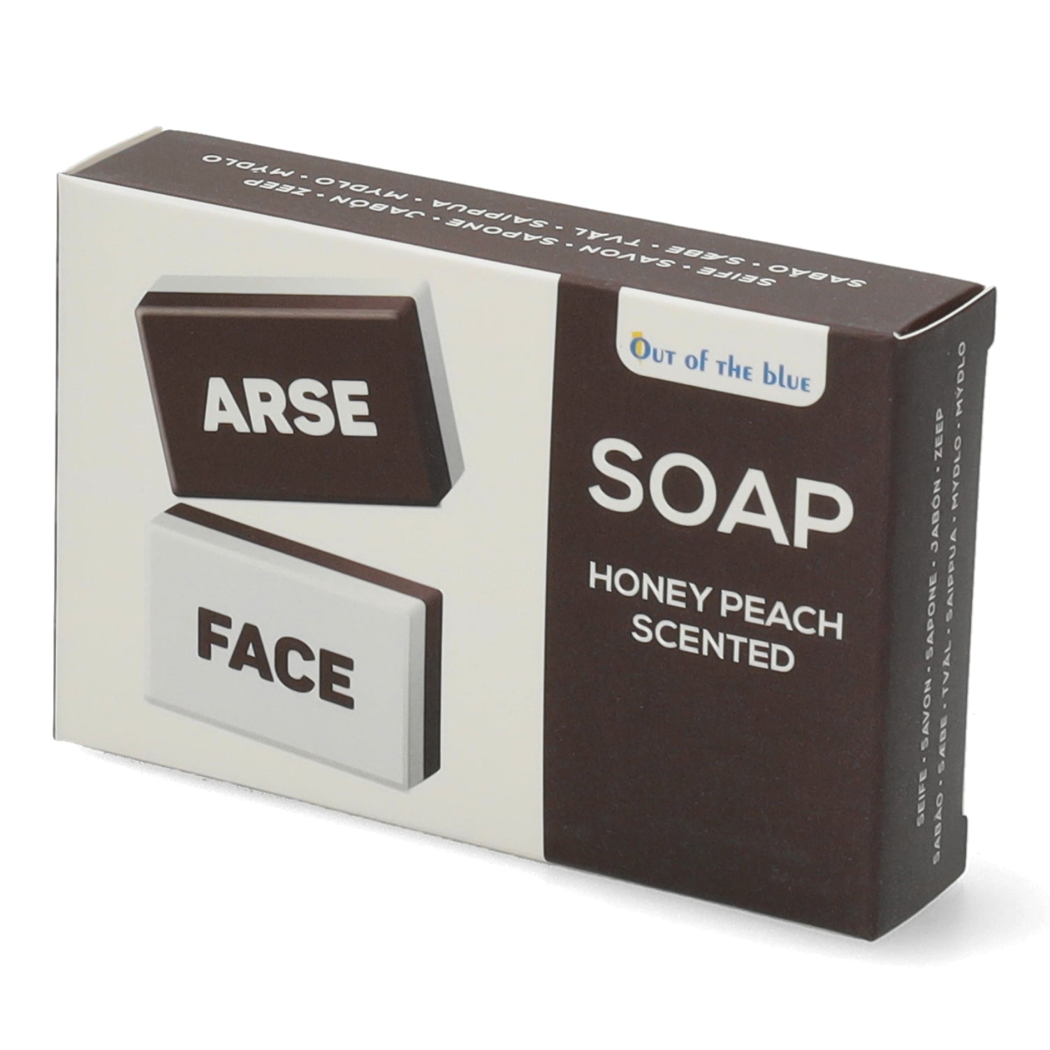 Arse & Face zeepblok - dubbele zeep met duidelijke labels -FACE en ARSE voorkomt vergissingen en ideaal als grappig cadeau.