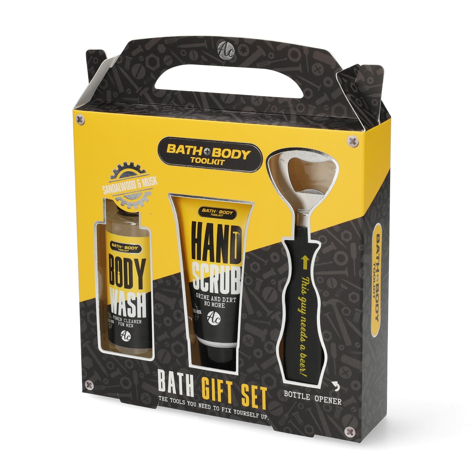 Bad & Body Toolkit in stijlvolle cadeaudoos - verzorgingsset voor de handige man om na klussen lekker op te frissen.