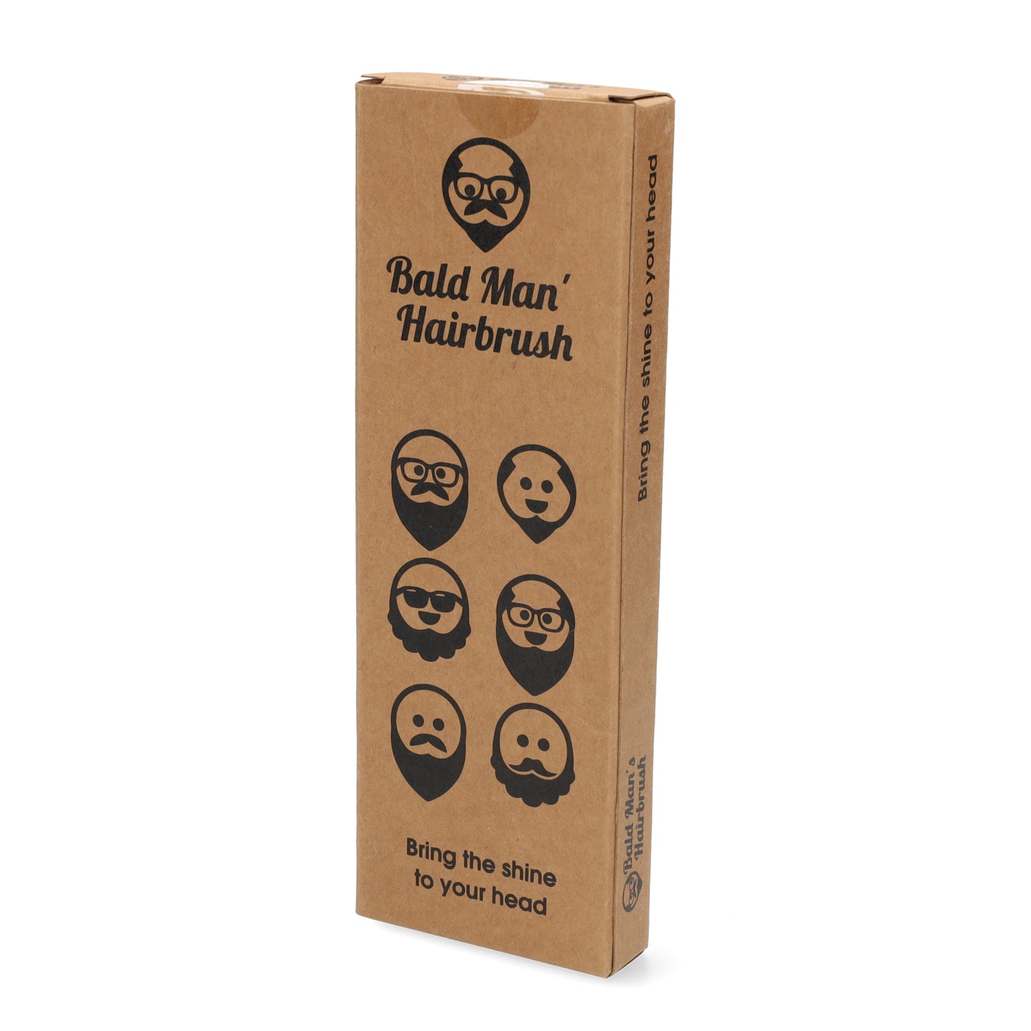 Borstel voor kale mannen met houten handvat - grappig & fun gift en betaalbaar cadeau voor hem.