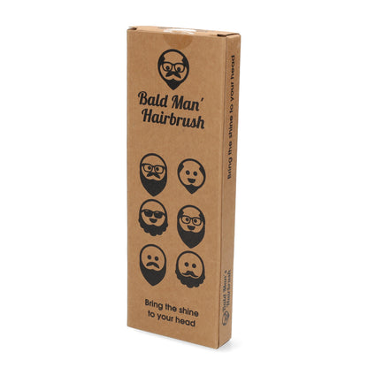 Borstel voor kale mannen met houten handvat - grappig & fun gift en betaalbaar cadeau voor hem.