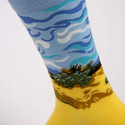 Biologisch gekamde katoenen kunstsokken — milieuvriendelijk en comfortabel.