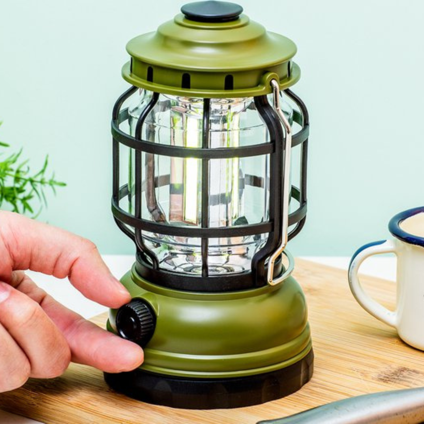 Vintage LED lantaarn voor tent en camping