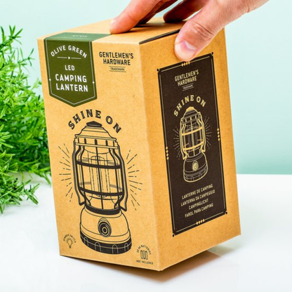 Compacte olijfgroene lantaarn voor festival en camping