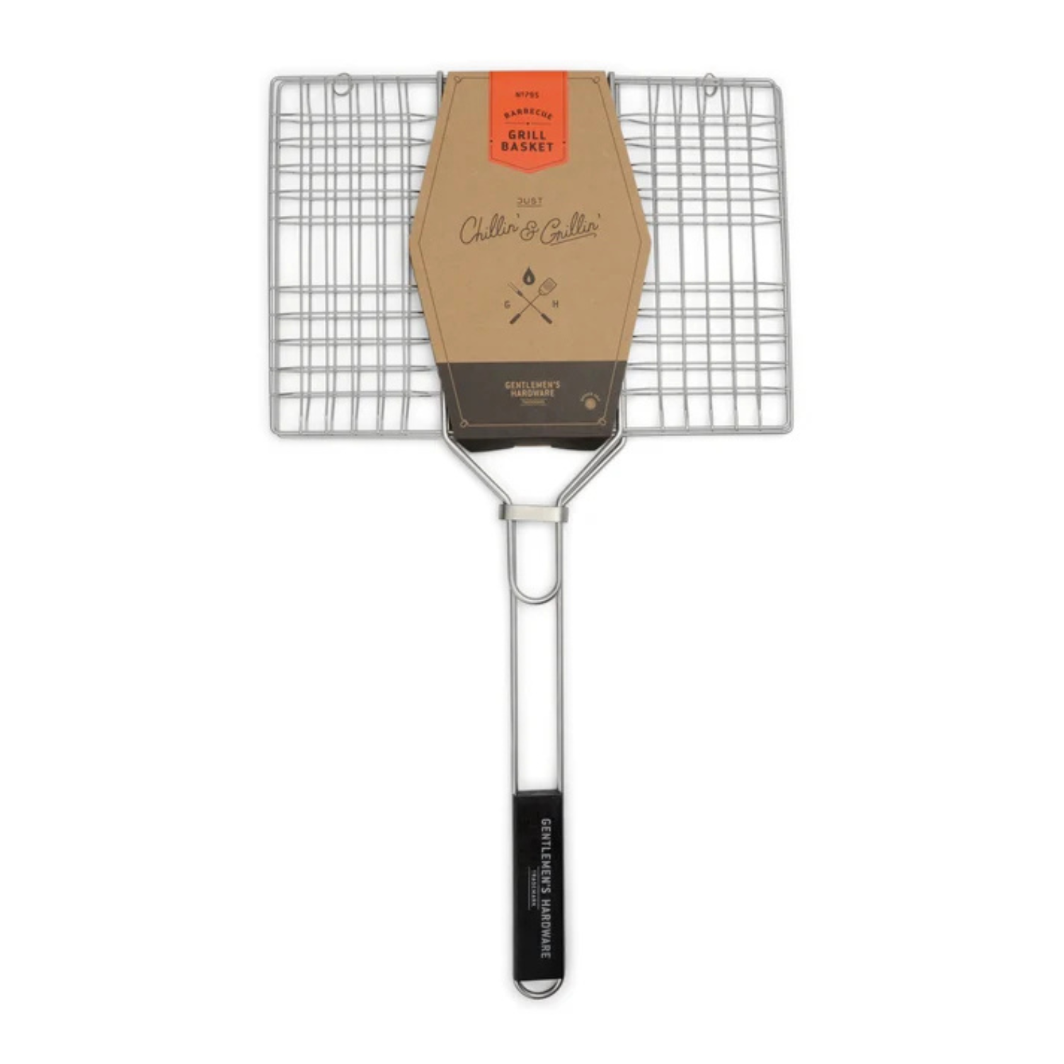 BBQ Grillmand Chroom van Gentlemen’s Hardware met houten handvat