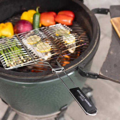 BBQ accessoire chroom voor groenten vis en garnalen grillen