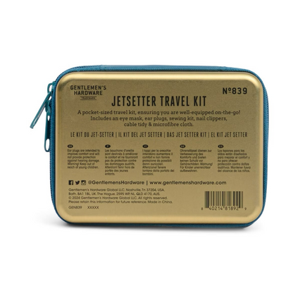 Luxe reiskit Jet Setter — inclusief oogmasker, oordoppen en verzorgingsaccessoires.