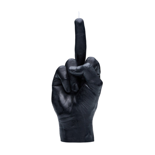 Grappige handkaars in middelvinger vorm black — opvallend en stoer decoratie item.