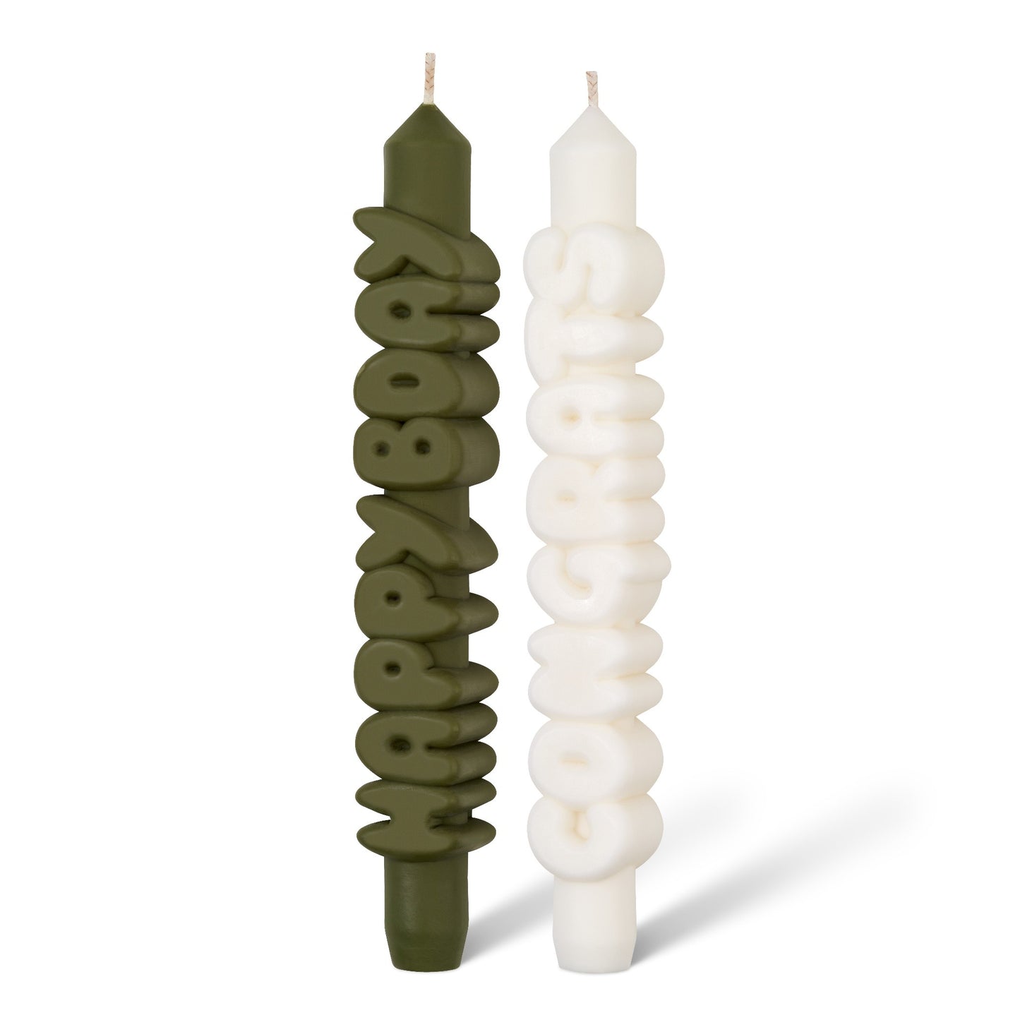 3D Taper kaars set - Happy Bday + Congrats