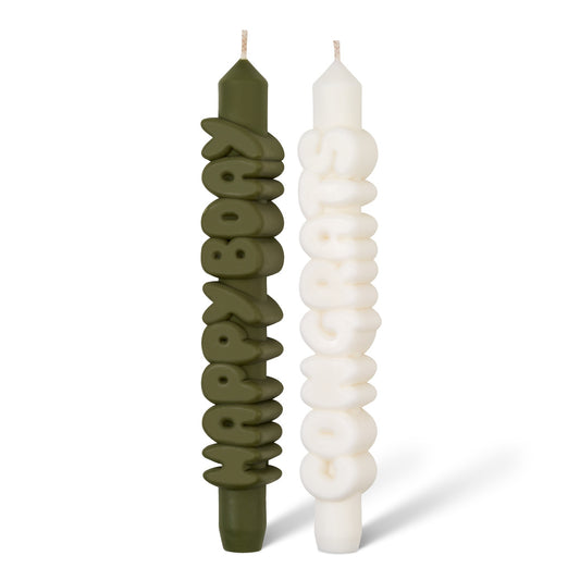 3D Taper kaars set - Happy Bday + Congrats
