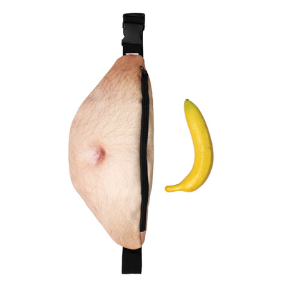 Hilarische bierbuik heuptas — lelijk maar leuk accessoire voor festivals en feestjes.
