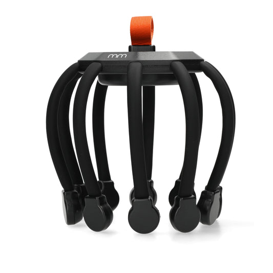 Hoofdmassager met flexibele armen zwart - elektronisch apparaat voor ontspanning en stressvermindering.