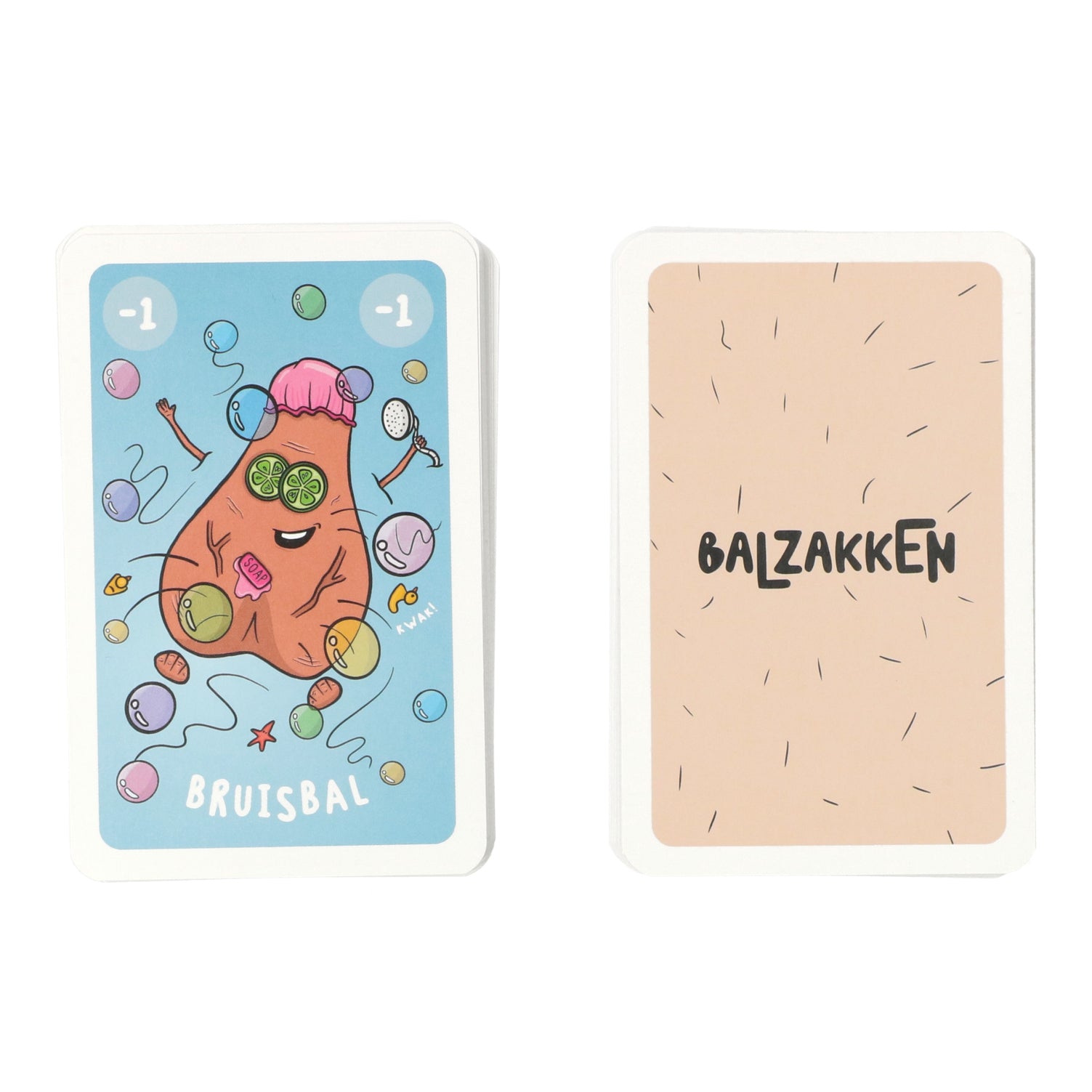 Humoristisch kaartspel Balzakken — originele game die vrienden en familie uitdaagt met ballen en fun.