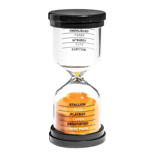 Sexy uithoudingsvermogen zandloper — hilarisch cadeau voor koppels.