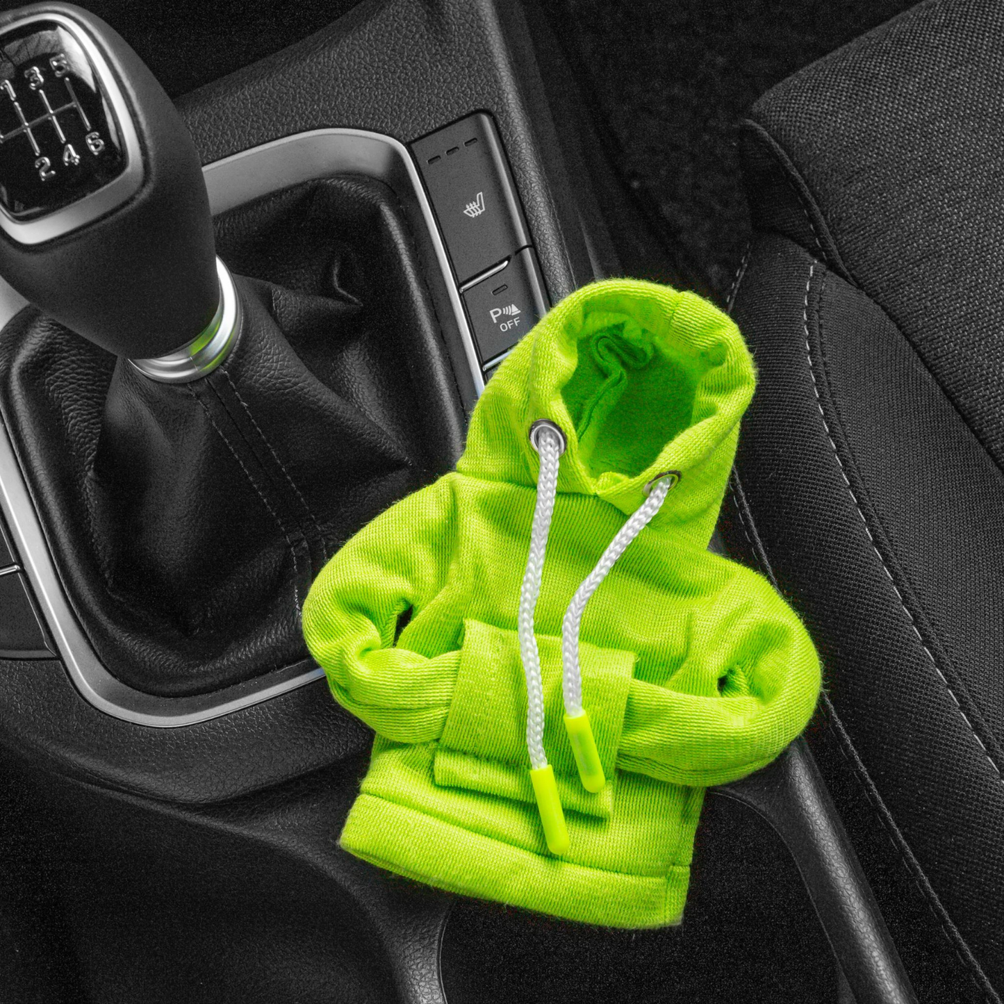 Versnellingspook hoodie accessoire — perfect voor wie alles aan de auto wil stylen.