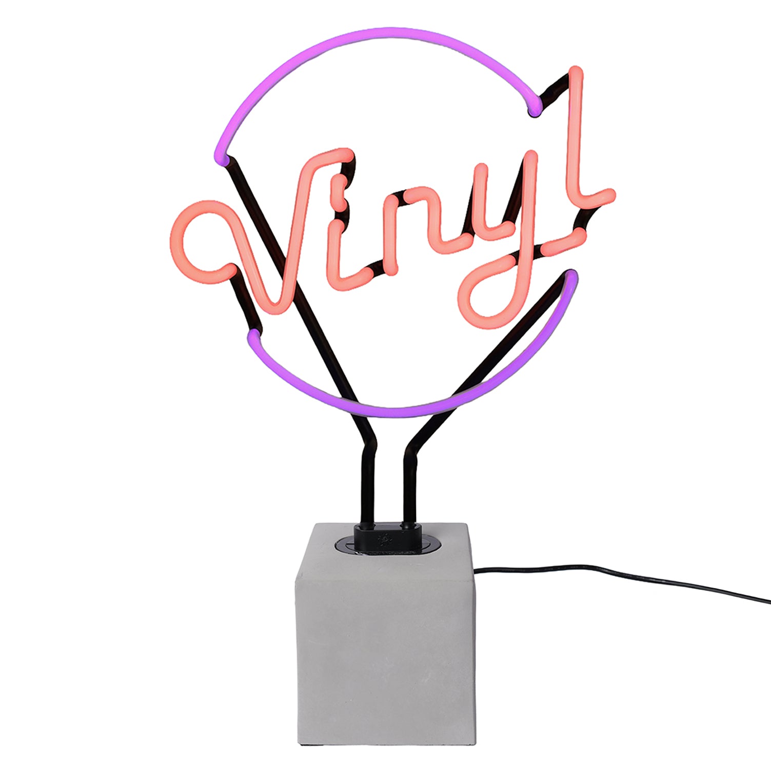 Locomocean neon lamp vinyl — retro lichtshow voor muziek- en vinylliefhebbers.