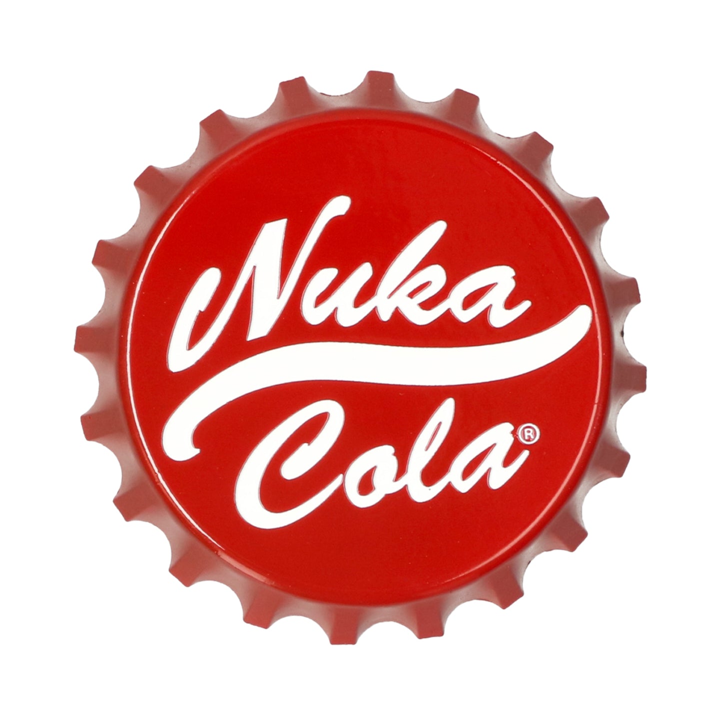 Metalen Nuka Cola opener — stoer keukenaccessoire in retro game stijl, handig en duurzaam.